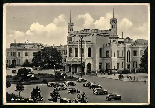 AK Breslau, Blick zum Hauptbahnhof