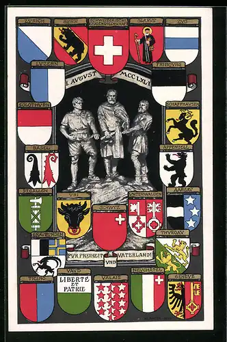 AK Wappen der Schweizer Kantone, 1. August MCCLXLI