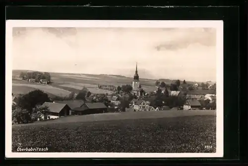 AK Oberbobritzsch, Ortsansicht mit Feldern