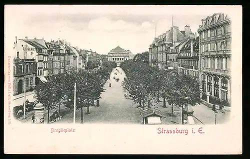 Relief-AK Strassburg i. E., Der Broglieplatz aus der Vogelschau