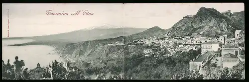 Klapp-AK Taormina, Blick gegen Etna