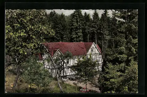 AK Freudenberg /Siegerland, Pension Haus Hubertus aus der Vogelschau