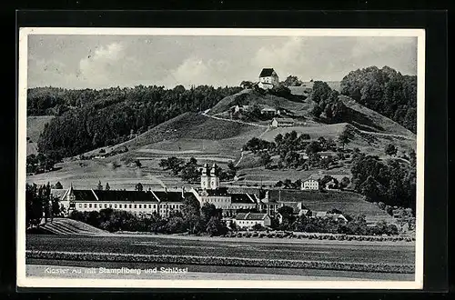 AK Au am Inn, Kloster Au mit Stampflberg und Schlössl