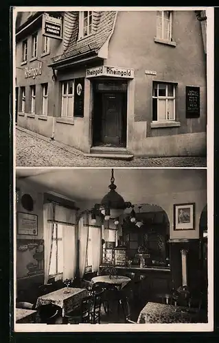 AK Rüdesheim /Rhein, Gasthaus Rheingold, Oberstrasse 32