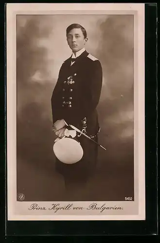 AK Porträt Prinz Kyrill von Bulgarien in Uniform mit Dolch