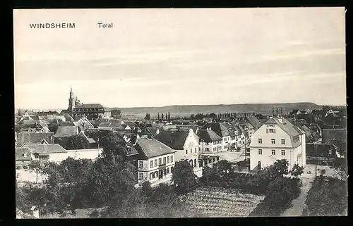 AK Windsheim, Totalansicht mit Kirche