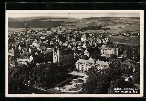 AK Donaueschingen, Ortsansicht vom Flugzeug aus gesehen