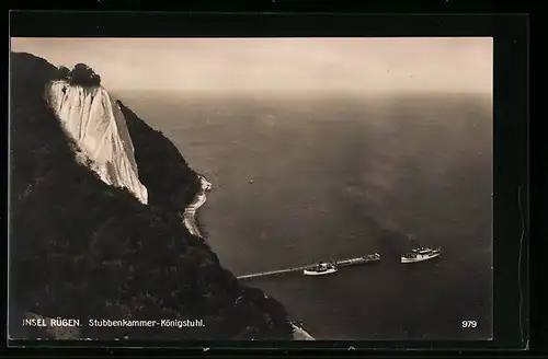 AK Stubbenkammer /Rügen, Blick auf den Königstuhl