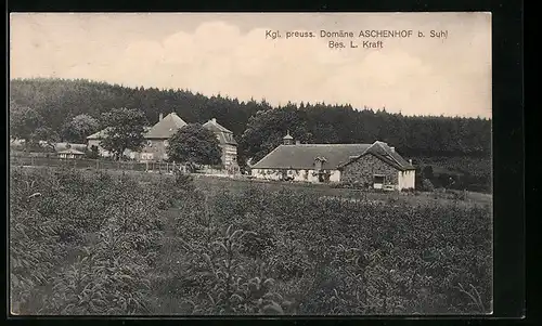 AK Aschenhof b. Suhl, Blick auf die kgl. preuss. Domäne