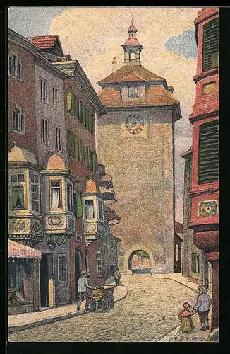 Künstler-AK Ernst E. Schlatter: Schaffhausen, Schwabenthor