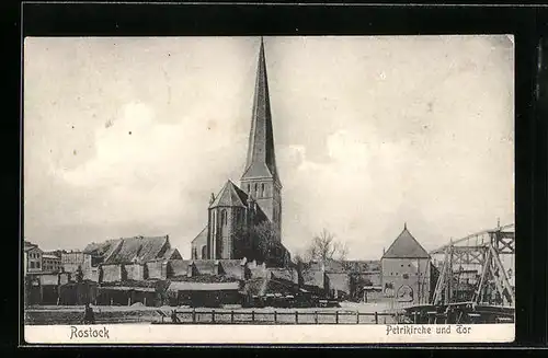 AK Rostock, Petrikirche und Tor