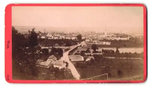 Fotografie Baldi & Würthle, Salzburg, Ansicht Wels, Blick vom Vorort über die Brück nach der Stadt