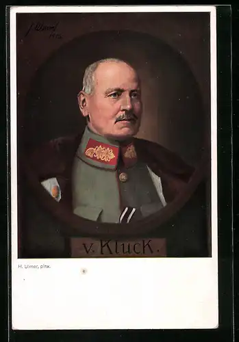 Künstler-AK Heerführer v. Kluck in Uniform