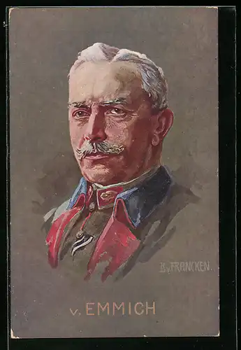 Künstler-AK Heerführer v. Emmich in Uniform