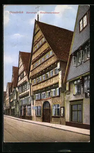 AK Osnabrück, Bierstrasse mit Renaissancehäusern