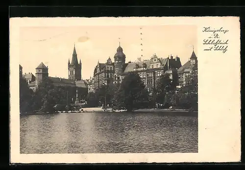 AK Königsberg i. Pr., Schlossteich und Schloss