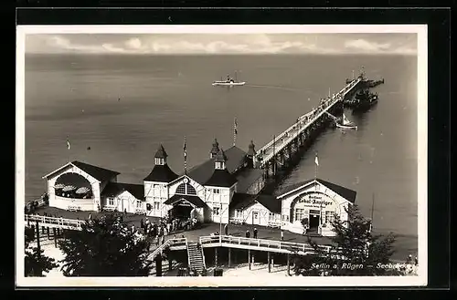 AK Sellin a. Rügen, Seebrücke aus der Vogelschau