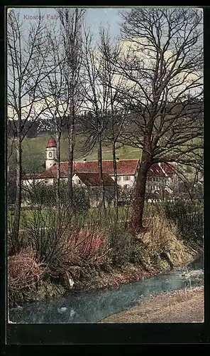 AK Fahr, Blick aufs Kloster durch die Bäume