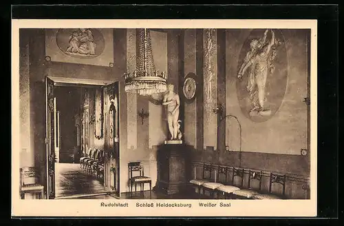 AK Rudolstadt, Schloss Heidecksburg, Weisser Saal