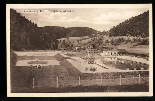 AK Leutenberg /Thür., Blick auf das städt. Schwimmbad