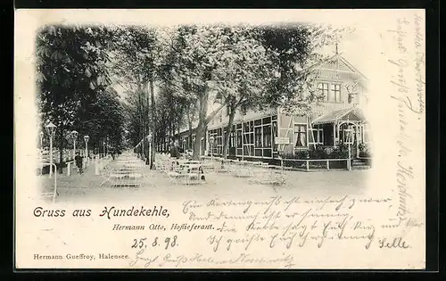 AK Berlin-Grunewald, Hundekehle, Biergarten d. Gasthofes, Hermann Otto