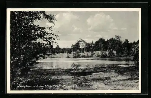 AK Mellendorf am Lönssee, Blick vom anderen Ufer aus