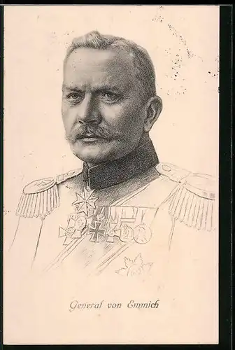 AK Heerführer General von Emmich in Uniform mit Orden