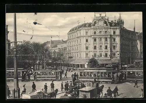 AK Berlin-Tiergarten, Strassenbahn am Potsdamer Platz