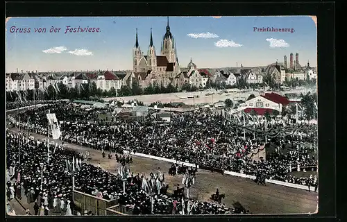 AK Preisfahnenzug auf dem Oktoberfest