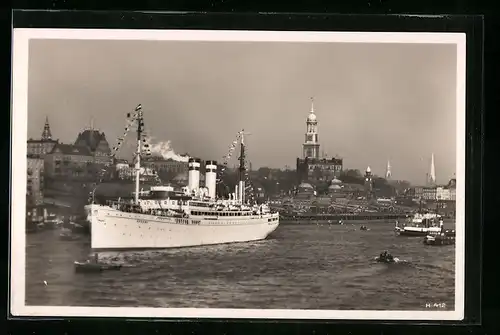 AK Passagierschiff Dampfer Oceana verlässt Hamburg