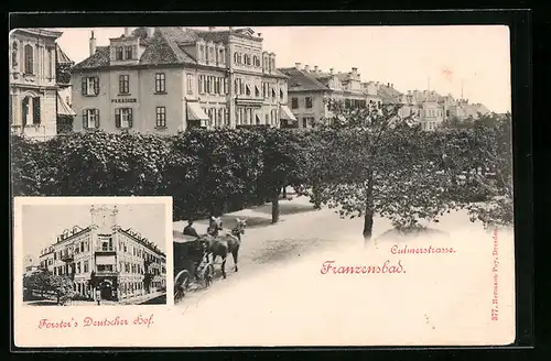 AK Franzensbad, Hotel Forster`s Deutscher Hof, Culmerstrasse