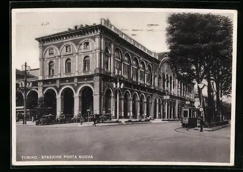 AK Torino, Stazione Porta Nuova, Strassenbahn