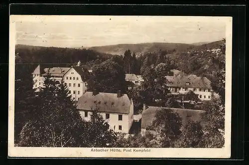 AK Asbacher Hütte bei Kempfeld, Ortsansicht aus der Vogelschau