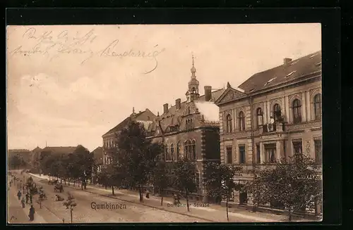 AK Gumbinnen, Partie an der Darkehmer Strasse