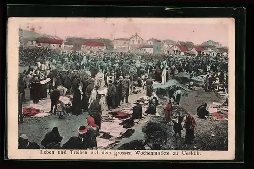 AK Uesküb, Leben und Treiben auf dem grossen Wochenmarkt