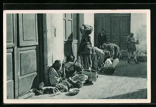 AK Libia, Negerinnen auf dem Markt