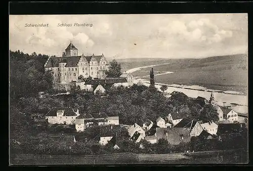 AK Schweinfurt, Schloss Mainberg mit Blick nach dem Fluss