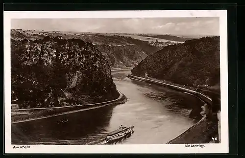 AK Rheindampfer an der Loreley