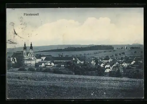 AK Fürstenzell, Teilansicht mit Kirche