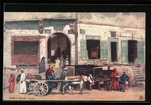 Künstler-AK Cairo, Street Scene