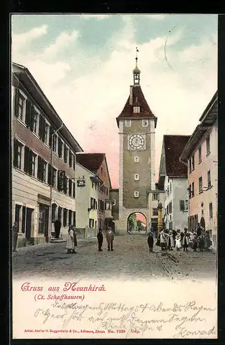 AK Neunkirch, Strassenpartie mit Torturm