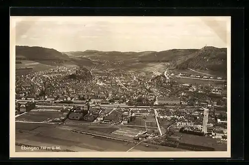 AK Ebingen, Totalansicht vom Flugzeug aus