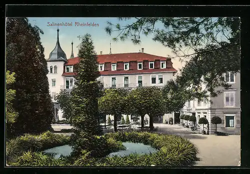 AK Rheinfelden, Salinenhotel mit Teichanlage