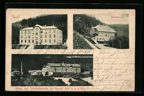 AK Marzell, Friedrichsheim mit Arzthaus und Neubau