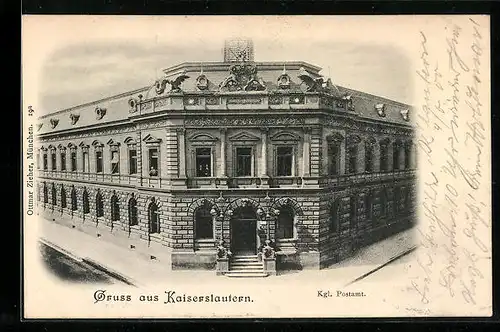 AK Kaiserslautern, Kgl. Postamt mit Strasse