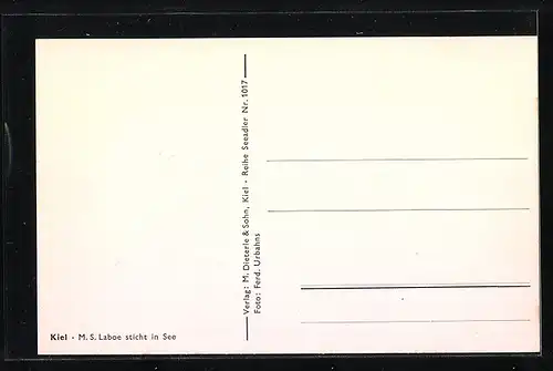 AK Kiel, M.S. Laboe sticht in See
