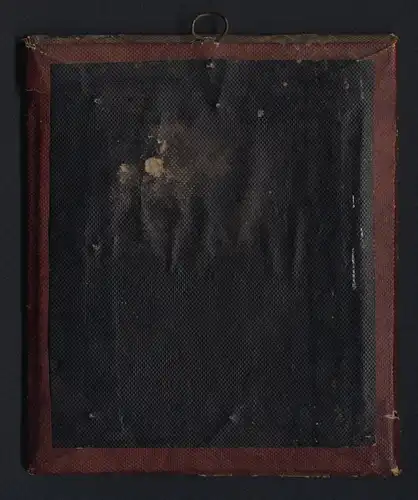 Fotografie Daguerreotypie 1 /4 Platte hübsche Dame im Biedermeierkleid mit Haube Halskette (koloriert), Passepartout