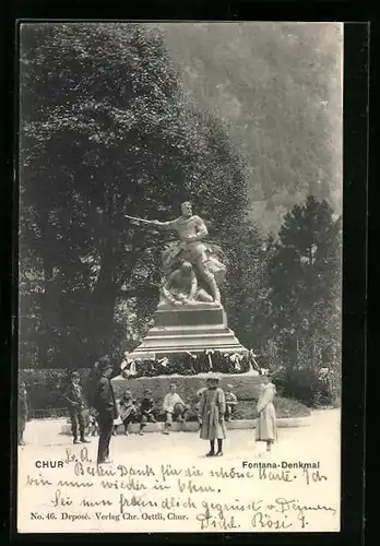 AK Chur, Fontana-Denkmal