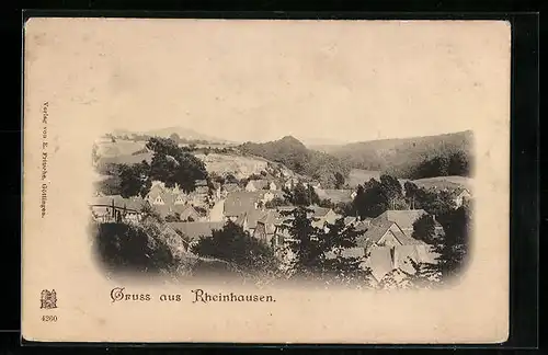 AK Rheinhausen, Ortsansicht aus der Vogelschau