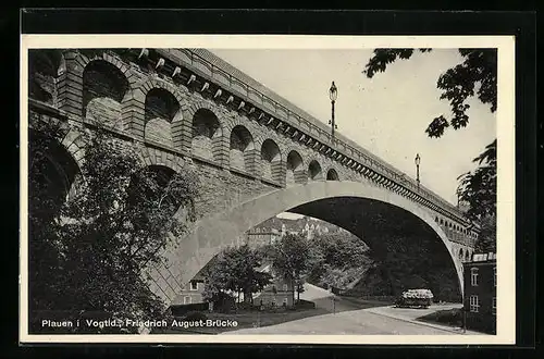 AK Plauen i. Vogtld., Friedrich August-Brücke